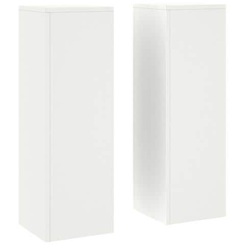 Supporti Piante da Esterno Pillar 2 pcs Bianco 24x24x75 cm Acciaio - Foto 1