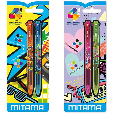 Penne For Fun 4 Colori Trendy pz. 2 Multicolore Penna a sfera multifunzione 2 pz - Foto 1