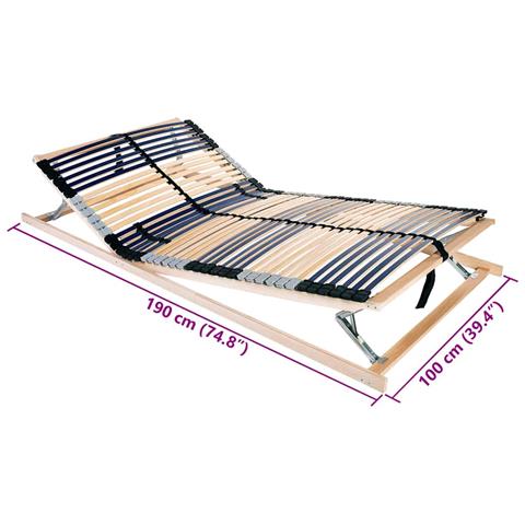 Base a doghe Marrone 100 x 190 cm Legno massello di faggio - Foto 7