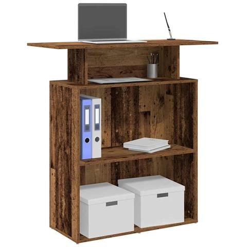 Banco Reception Legno Antico 100x40x104 cm Legno Multistrato - Foto 2