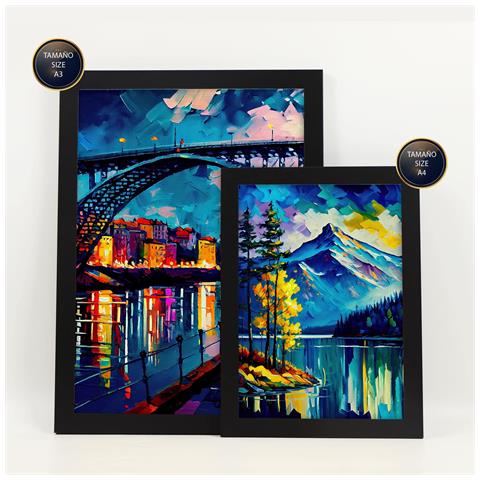 Set Di 6 Stampe Arcobaleno In Stile Dipinto A Olio. Illustrazioni Di Monumenti E Città In Stile Fotografico A Colori. A3 & A4 Senza Cornice - Foto 2