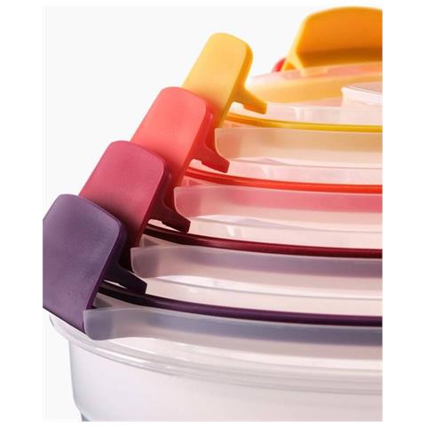 Set Di Contenitori Per Alimenti Misti Multicolore Nest Lock™ Joseph Joseph Da 8 Pezzi, Ideali Per Conservare E Trasportare Alimenti, Ermetici, Impilabili, Adatti Al Microonde E Al Congelatore - Foto 2