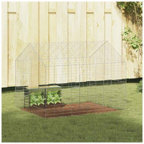 Gabbia per Conigli Argento 400 x 78 x 78 cm Acciaio zincato - Foto 2