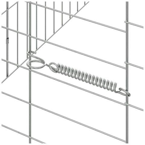 Gabbia per Conigli Argento 400 x 78 x 78 cm Acciaio zincato - Foto 9
