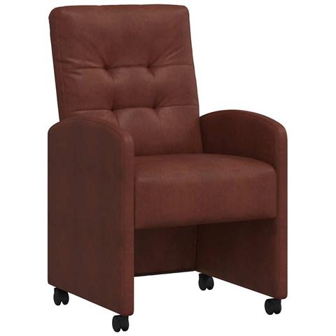 Sedie da Pranzo con Ruote 2 pcs Marrone lucido 57 x 67 x 98 cm - Foto 1