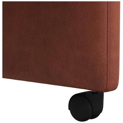 Sedie da Pranzo con Ruote 2 pcs Marrone lucido 57 x 67 x 98 cm - Foto 9
