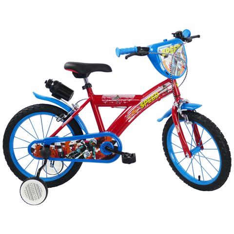 Sch Speed 16'' - Bicicletta Per Bambini (5-7 Anni), Ruote 16'', Telaio Acciaio, Con Accessori - Colore Rosso - Foto 1