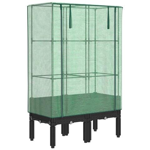Letto Rialzato con Copertura Serra Effetto Rattan 80x40x140 cm - Foto 1