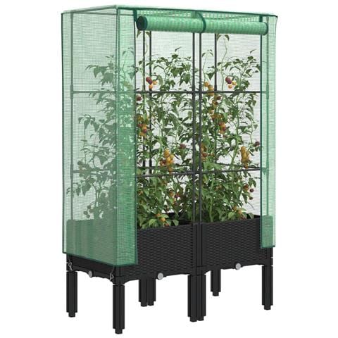 Letto Rialzato con Copertura Serra Effetto Rattan 80x40x140 cm - Foto 2