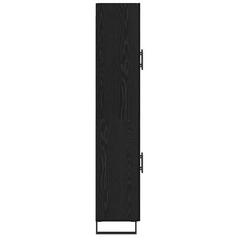 Credenza 2 pcs Rovere Nero Legno Stratificato e Vetro - Foto 9