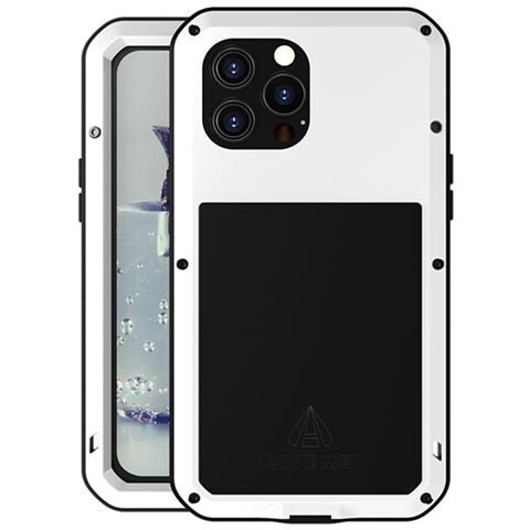 Pellicola Protettiva per iPhone 13 Pro Max - Silicone+Vidrio+Metallo, Bianco, Antiurto - Foto 1