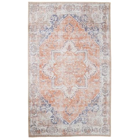 Tappeto Havana Arancio E Blu In Chenille 100% Poliestere 160x230 Cm - Foto 1