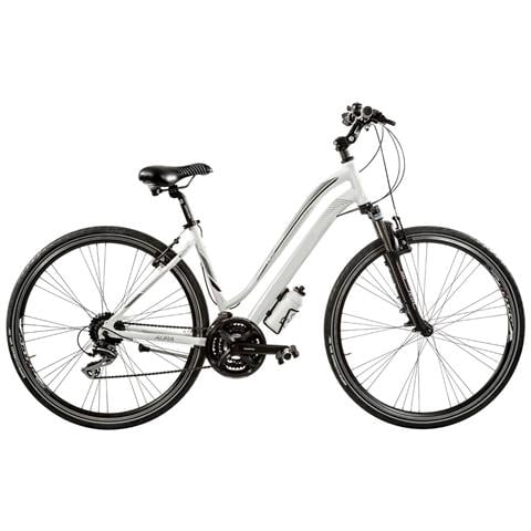 Bici Da Donna Ibrido Misura 28 Linea Aura Bicicletta Con Cambio Acera 24v Telaio In Alluminio Forcella Ammortizzata - 44 Bianco - Foto 1
