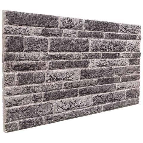 Pannelli da parete 10 pcs Antracite 100 x 50 cm Schiuma EPS - Foto 1