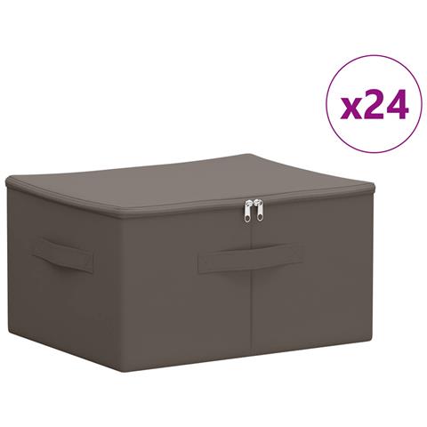 Scatola di Stoccaggio 24 pcs Grigio 43 x 34 x 23 cm - Foto 1