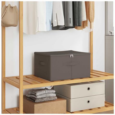 Scatola di Stoccaggio 24 pcs Grigio 43 x 34 x 23 cm - Foto 2