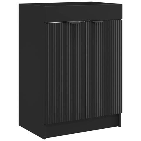 Mobiletto da bagno sotto il lavello Nero 56 x 37,5 x 81 cm - Foto 1