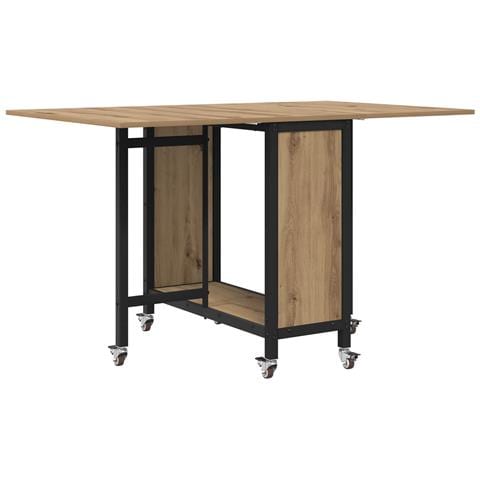 Tavolo da pranzo pieghevole con ruote 130 x 80 x 76,5 cm - Foto 1