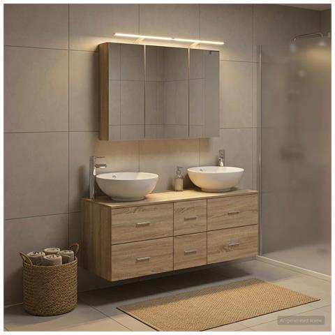 Set di mobili per il bagno 4 pcs Rovere Sonoma - Foto 2