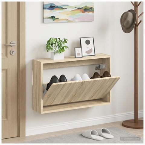 Mobiletto per Scarpe da Muro ZWOLLE 71 x 17 x 43 cm - Foto 2