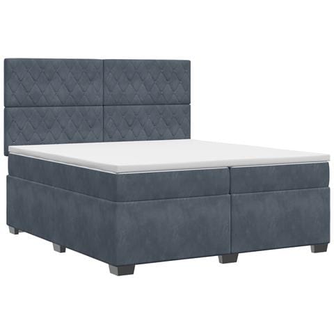 Letto box spring con materasso Grigio Scuro 200 x 200 cm - Foto 1