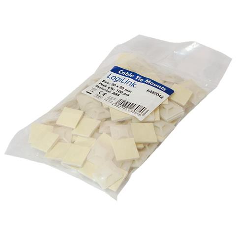 ISWT-102 - Supporto Autoadesivo 20x20mm per Fascette 100 Pz Beige - Foto 4