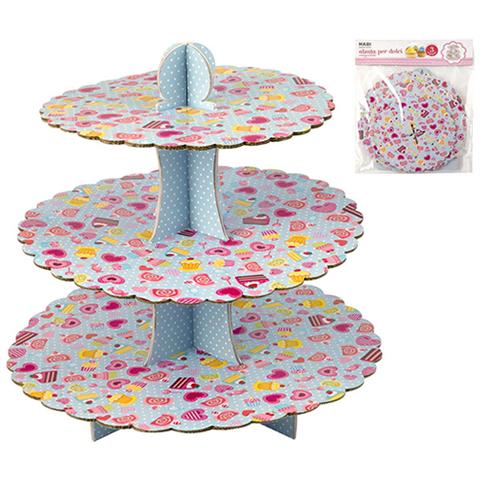 Alzata Cartone 3 Piani Decorazione Dolci Vassoi Da Tavola - Foto 1