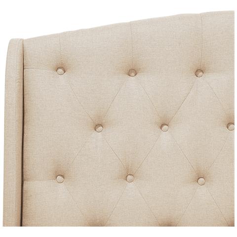 Letto In Tessuto Beige 180 X 200 Cm Bordeaux - Foto 20