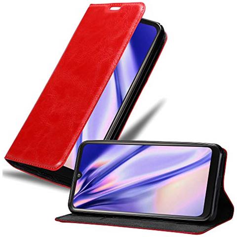 Cadorabo Custodia Compatibile Con Lg K50 In Rosso Mela - Coperchio Protettiva Con Chiusura Magnetica, Funzione Stand E Tasca Per Le Carte - Foto 2
