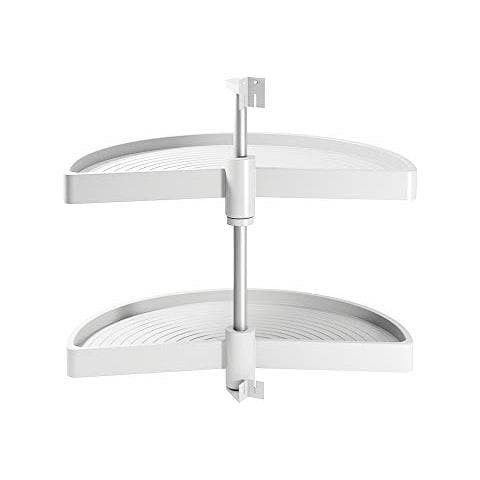 Guarnitura Girevole Per Mobile Ad Angolo Di Cucina, Cestelli Girevoli A Mezzaluna Di Ø650mm Per Base Di 800mm, Bianco - Foto 1