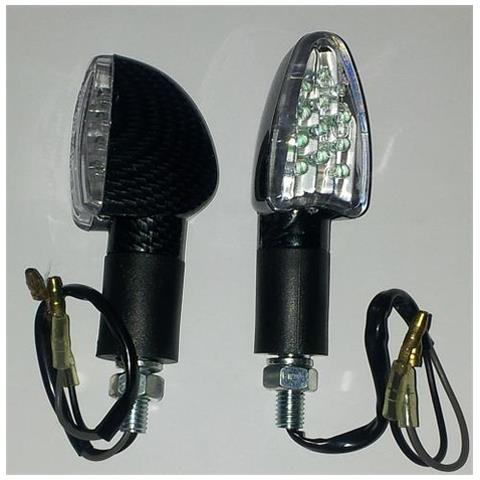 Coppia Indicatori Direzione Frecce Moto Led Custom Naked Universali Carbonio - Foto 1