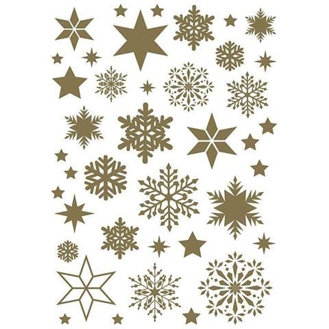 Foglio Adesivo Dorato Fiocchi Di Neve - Foto 1