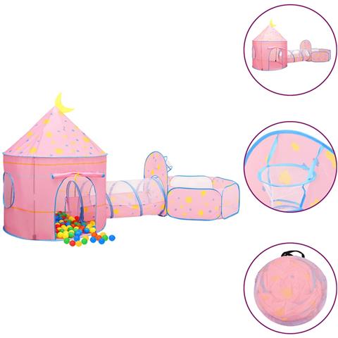 Tenda Da Gioco Per Bambini Rosa Con 250 Palline 301x120x128 Cm - Foto 1