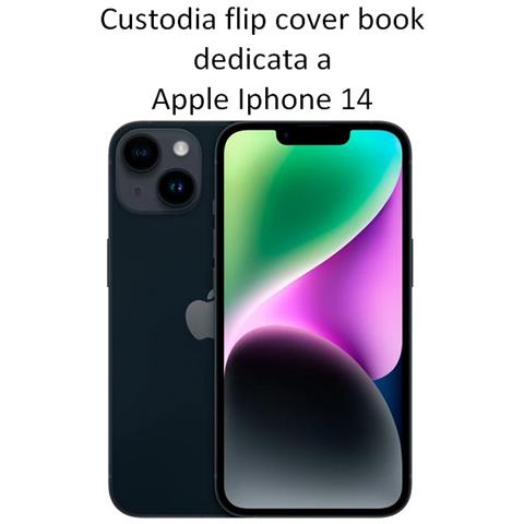 Custodia A Libro Book Case Per Apple Iphone 14 Navy-lime - Foto 2