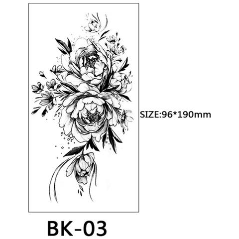 Rubs - Tatuaggi Temporanei Con Motivi Floreali 8 Pezzi Black - Foto 2