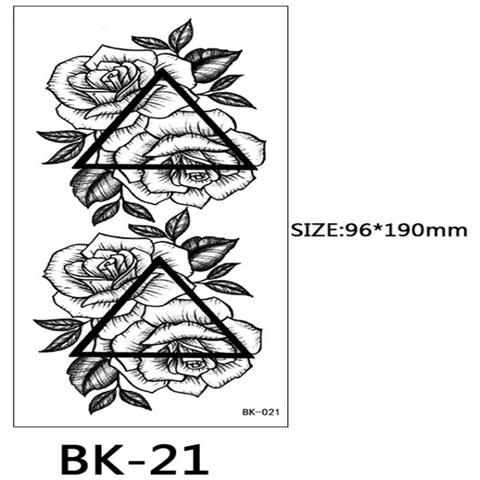 Rubs - Tatuaggi Temporanei Con Motivi Floreali 8 Pezzi Black - Foto 8