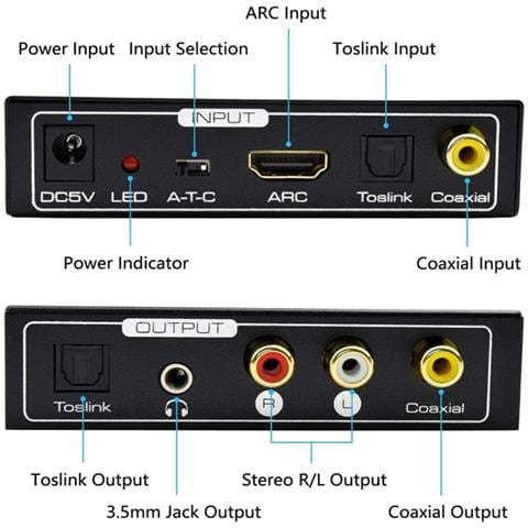 Audio Converter Estrattore Hdmi 192 Khz Suporto Hdmi Audio Analog To Coaxial - Foto 2