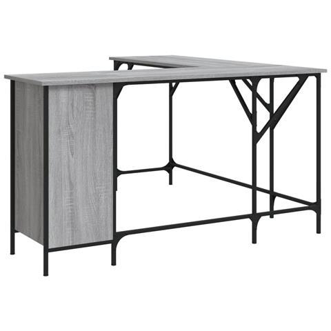 Scrivania Grigio Sonoma 141x141x75 Cm In Legno Multistrato - Foto 2