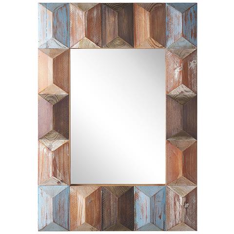 Specchio Hizote 63 Cm 90 Cm Legno Di Abete Marrone - Foto 2