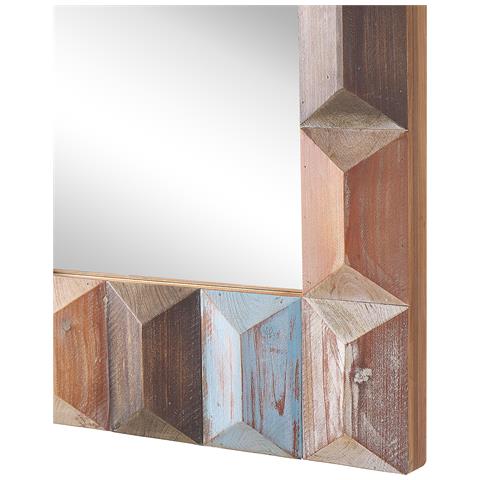 Specchio Hizote 63 Cm 90 Cm Legno Di Abete Marrone - Foto 5