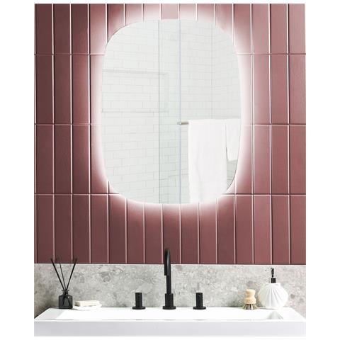 Specchio Da Bagno Con Luce Led Bergerac 58 Cm 78 Cm Argento - Foto 1