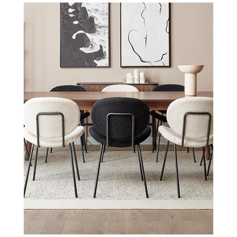 Set Di 2 Sedie Da Pranzo Bouclé Nero Luana - Foto 1