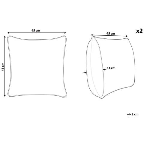 Set Di 2 Cuscini Corokia Finta Pelliccia 45 X 45 Cm Beige Tinta Unita - Foto 2