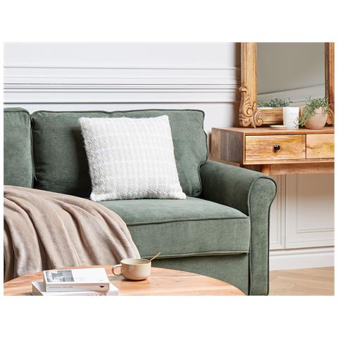 Cuscino Decorativo Douris 45 X 45 Cm Trama Gingham Beige Chiaro - Foto 1