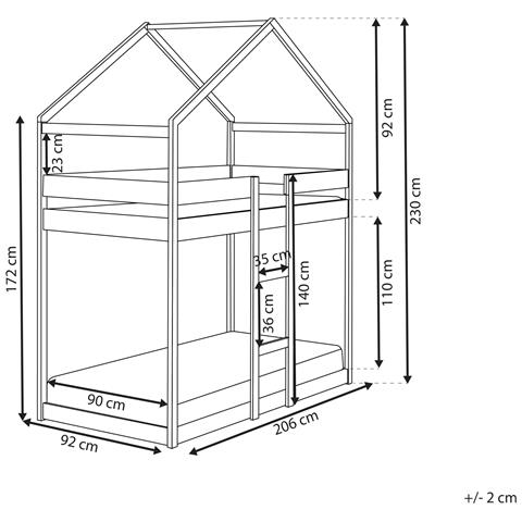 Letto A Castello Legno Chiaro 90 X 200 Cm Labatut - Foto 8