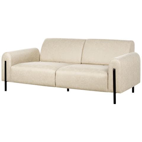 Divano 3 Posti Askim Tessuto Beige - Foto 6