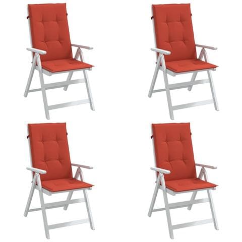 Cuscini Sedia Schiena Alta 4 Rosso Mélange 120x50x4 Tessuto - Foto 1