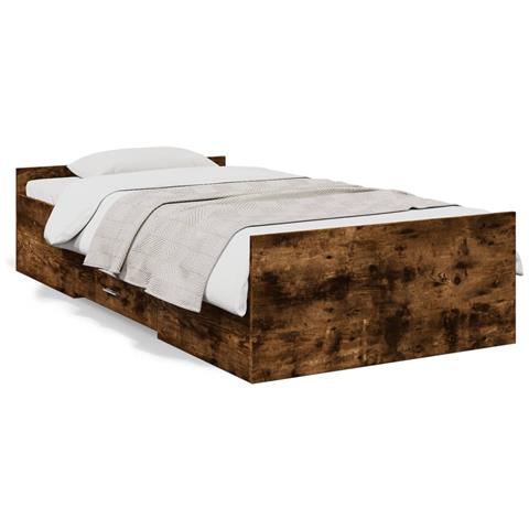 Giroletto Con Cassetti Rovere Fumo 100x200 Cm Legno Multistrato - Foto 1