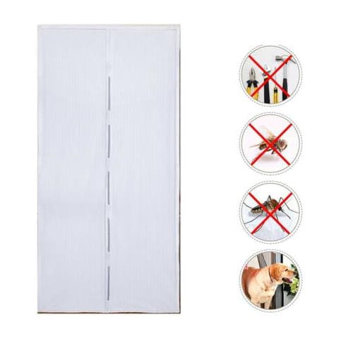 Tenda Zanzariera Magnetica Magneti Insetti Mosche Zanzare Casa 90x210cm Bianca - Foto 1