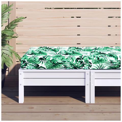 Cuscino Pallet Motivo A Foglie 60x60x10 Cm In Tessuto Oxford - Foto 1